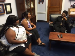 Melissa and Marquitta Smith talking to Congresswoman Gwen Moore
